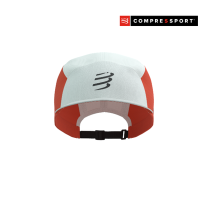 Mũ Chạy Bộ Compressport 5 Panel Light Cap - Star White/ Tigerlily