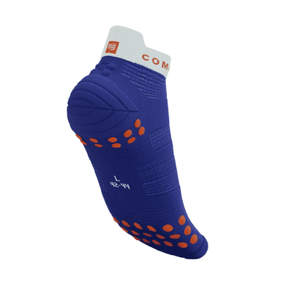 Tất chạy bộ Compressport Unisex's Pro Racing Socks v4.0 Run Low - Xanh (Dazz Blue/White)