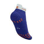 Compressport Unisex's Pro Racing Socks v4.0 Run Low - Dazz Blue/White