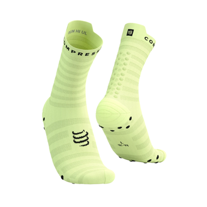 Tất chạy bộ Compressport Pro Racing Socks v4.0 Ultralight Run High - Xanh Lime (Shadow Lime/Black)