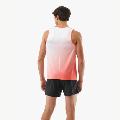 Áo chạy bộ Nam Compressport Performance Singlet - Đỏ/Trắng (Fluo Red/White)