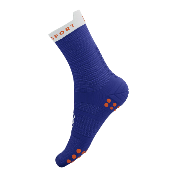 Compressport Unisex's Pro Racing Socks v4.0 Run High - Dazz Blue/White