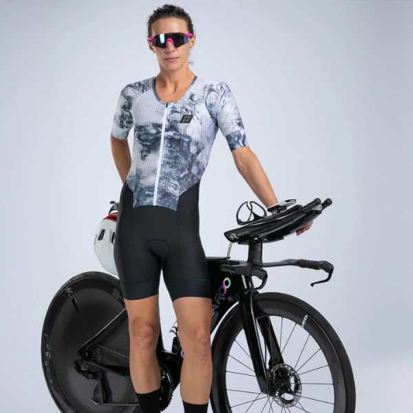 Đồ Ba môn Nữ Zoot Women's Elite Tri Aero Fz Racesuit - Vapor White