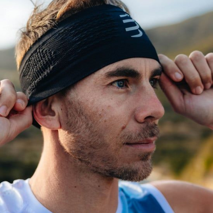 Băng đô thể thao Compressport Unisex's Headband On/Off - Đen (Black/White)