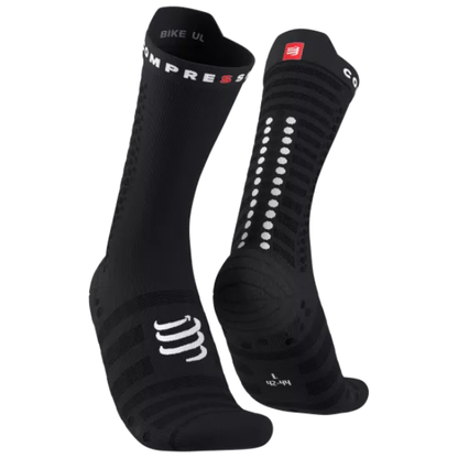 Tất đạp xe Compressport Pro Racing Socks V4.0 Ultralight Bike - Đen/Trắng (Black/White)