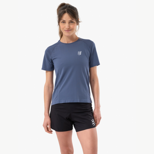 Áo chạy bộ Nữ Compressport Performance SS TShirt - Xanh (Indigo)