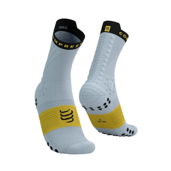 Tất chạy Trail Compressport Unisex's Pro Racing Socks v4.0 Trail - Xám/Vàng (Grey Dawn/Ceylon Yellow)