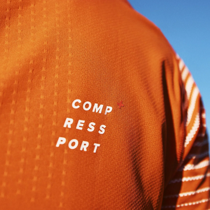 Áo chạy bộ Nam Compressport Performance SS Tshirt M - Cam (Orangeade/Fjord)