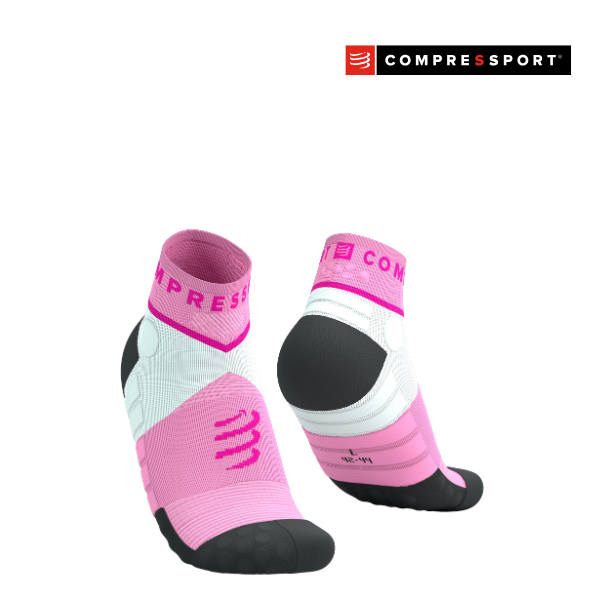 Tất chạy Trail Compressport Ultra Trail Low Socks - Hồng (Begonia/Neon Pink)