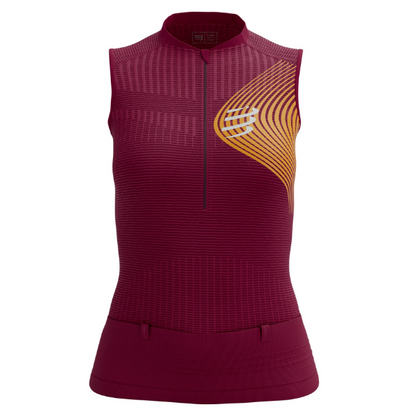 Áo chạy Trail Nữ Compressport Trail Postural Tank Top - Persian Red/Blazing Orange
