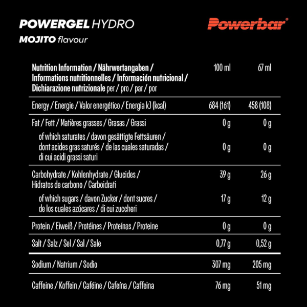 Gel năng lượng PowerBar PowerGel Hydro - Vị Mojito