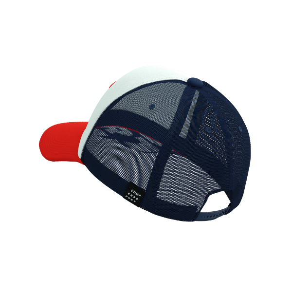 Mũ chạy bộ Compressport Trucker Cap - Sugar/Blues