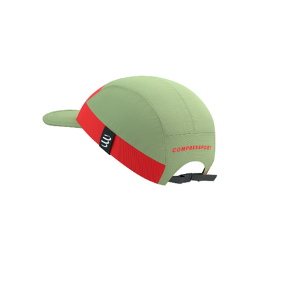 Mũ Compressport 5 Panel Light Cap - Xanh/Đỏ (Nile/Fluo Red)