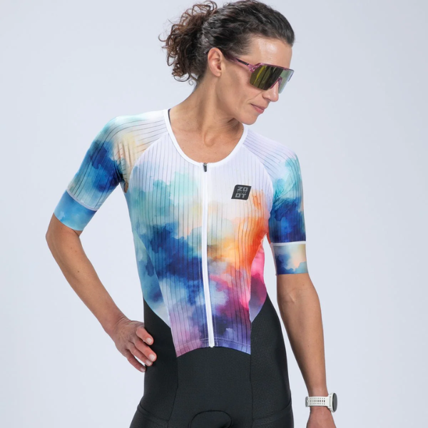Đồ Ba môn Nữ Zoot Women's Elite Tri Aero Fz Racesuit - Chromoflow