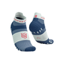 Tất chạy bộ Compressport Unisex's Pro Racing Socks v4.0 Run Low - Trắng/Xanh (Blues/Sugar)