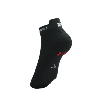 Tất chạy bộ Compressport Unisex's Pro Racing Socks v4.0 Run Low - Đen/Trắng (Black/White)