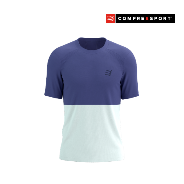 Áo chạy Bộ Nam Compressport Performance SS Tshirt - Xanh Orient Blue