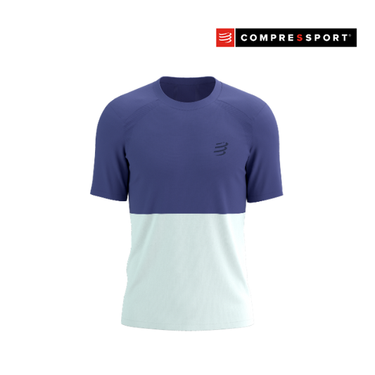 Áo chạy Bộ Nam Compressport Performance SS Tshirt - Xanh Orient Blue