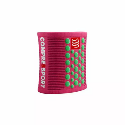Băng bảo vệ cổ tay Compressport Unisex's Sweatbands 3D.Dots - Hồng (Hot Pink/Summer Green)