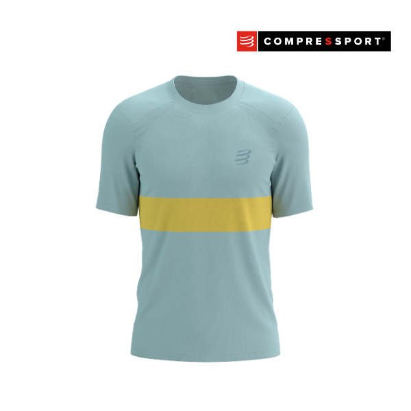 Áo chạy Bộ Nam Compressport Performance SS Tshirt - Ether/Lemon