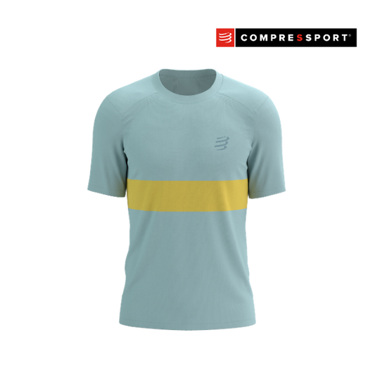 Áo chạy Bộ Nam Compressport Performance SS Tshirt - Ether/Lemon