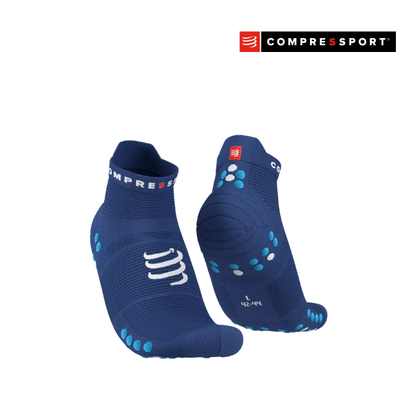 Tất Chạy Bộ Compressport Pro Racing Socks v4.0 Run Low - Xanh (Sodalite/Fluo Blue)
