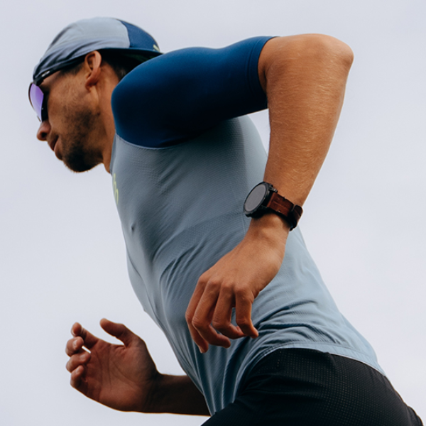 Áo chạy Trail Nam Compressport Trail Racing Postural SS Top - Xanh (Denim/Poseidon)