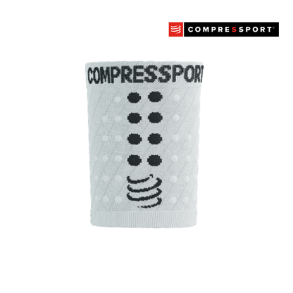 Băng bảo vệ cổ tay Compressport Unisex's Sweatbands 3D.Dots - Trắng (White)