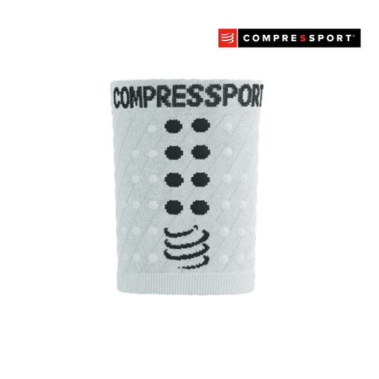Băng bảo vệ cổ tay Compressport Unisex's Sweatbands 3D.Dots - Trắng (White)