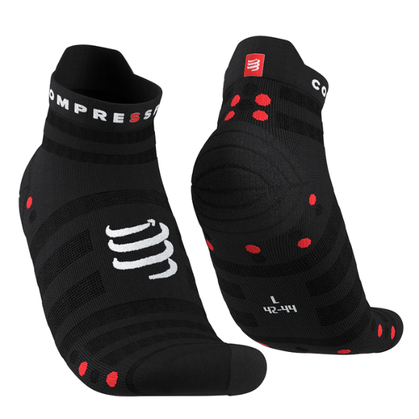 Tất chạy bộ Compressport Pro Racing Socks v4.0 Ultralight - Đen (Black/ Red)