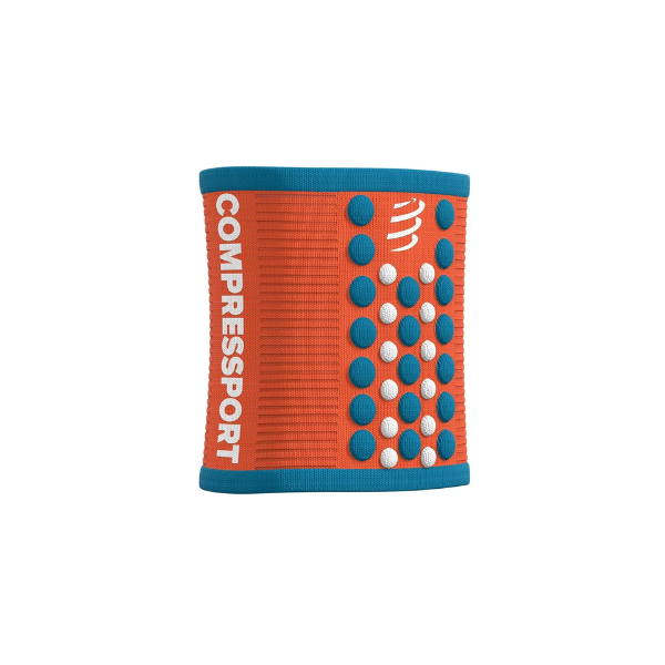 Băng bảo vệ cổ tay Compressport Unisex's Sweatbands 3D.Dots - Cam (Orangeade/Fjord Blue)