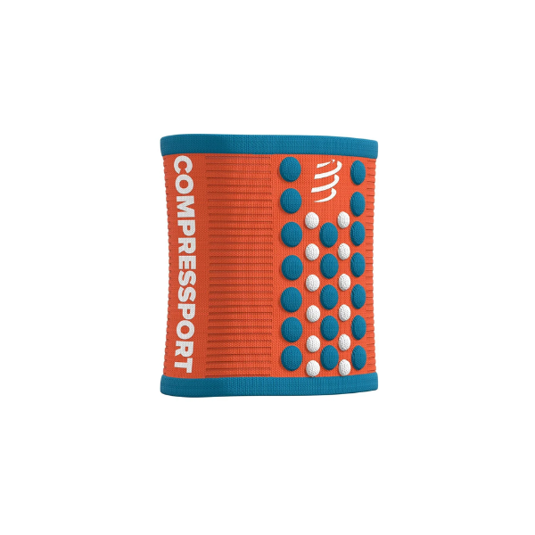 Compressport Unisex's Sweatbands 3D.Dots Uniq Size - Orangeade/Fjord Blue