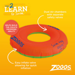 Phao bơi trẻ em Zoggs Swim Ring - El Valves - Cam (Orange)