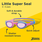 Kính Bơi Trẻ Em Zoggs Super Seal - Pink Purple/Tint Pink