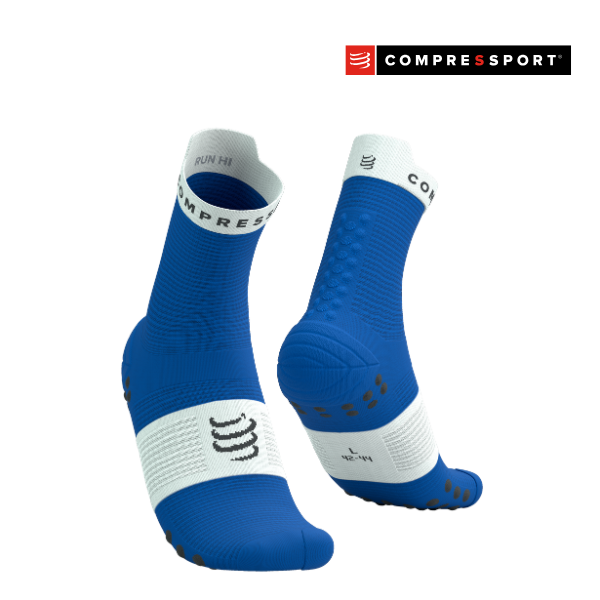 Tất Chạy Bộ Compressport Pro Racing Socks v4.0 Run High - Xanh Princess/Blue White