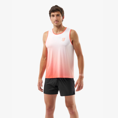 Áo chạy bộ Nam Compressport Performance Singlet - Đỏ/Trắng (Fluo Red/White)