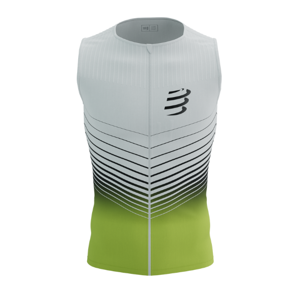 Áo Ba môn Nam Compressport Tri Postural Aero TankTop - Trắng (White/Evening Primrose)