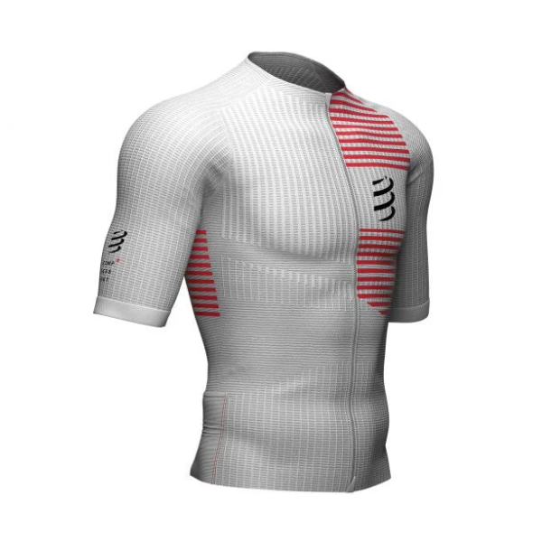 Áo Ba môn Nam Compressport Tri Postural SS Top - Trắng (White/Orangeade)