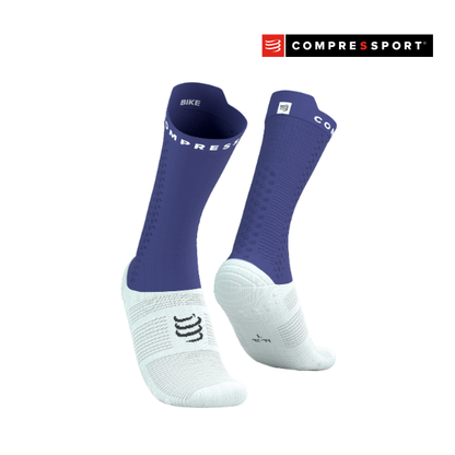 Tất đạp xe Compressport Pro Racing Socks v4.0 Bike - Xanh Orient Blue/White