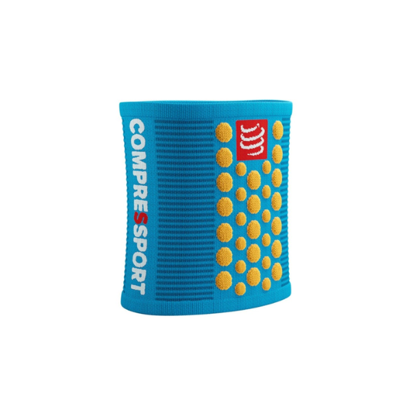 Compressport Unisex's Sweatbands 3D.Dots - Hawaiian Ocean/Citrus