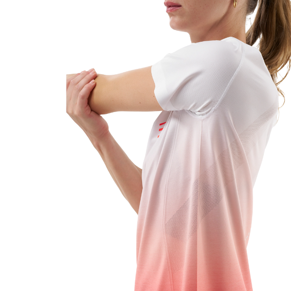 Áo chạy bộ Nữ Compressport Performance SS TShirt - Đỏ/Trắng (Fluo Red/White)