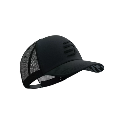 Mũ chạy bộ Compressport Trucker Cap - Đen (Black/Black Refl)