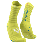 Compressport Unisex's Pro Racing Socks v4.0 Run High - Primerose/Fjord Blue