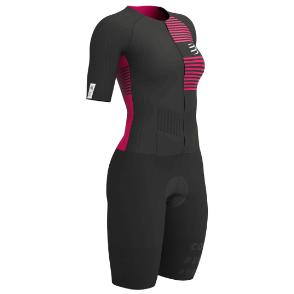 Compressport Women's Aero Trisuit Top - Black/Jazzy