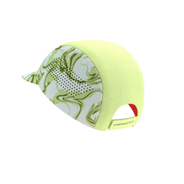 Mũ chạy bộ Compressport Pro Racing Cap - Xanh/Đỏ (Green Camo/Fluo Red)
