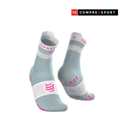 Tất Chạy Bộ Compressport Pro Racing Socks v4.0 Run High - Ether/Neon Pink