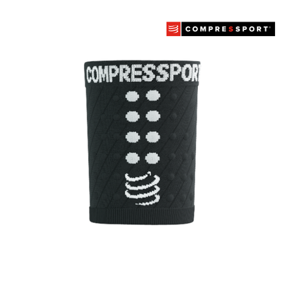 Băng bảo vệ cổ tay Compressport Unisex's Sweatbands 3D.Dots - Đen (Black)