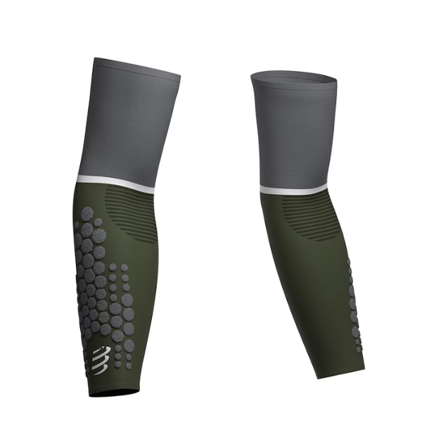 Compressport Unisex's Arm Force Ultralight - Green/Steel Grey