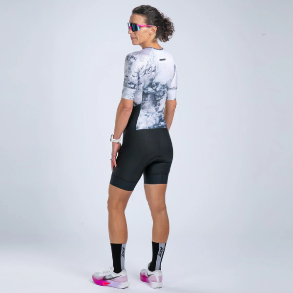 Đồ Ba môn Nữ Zoot Women's Elite Tri Aero Fz Racesuit - Vapor White