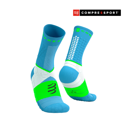 Tất Chạy Trail Compressport Ultra Trail Socks V2.0 - Nors Blue/Neon Green